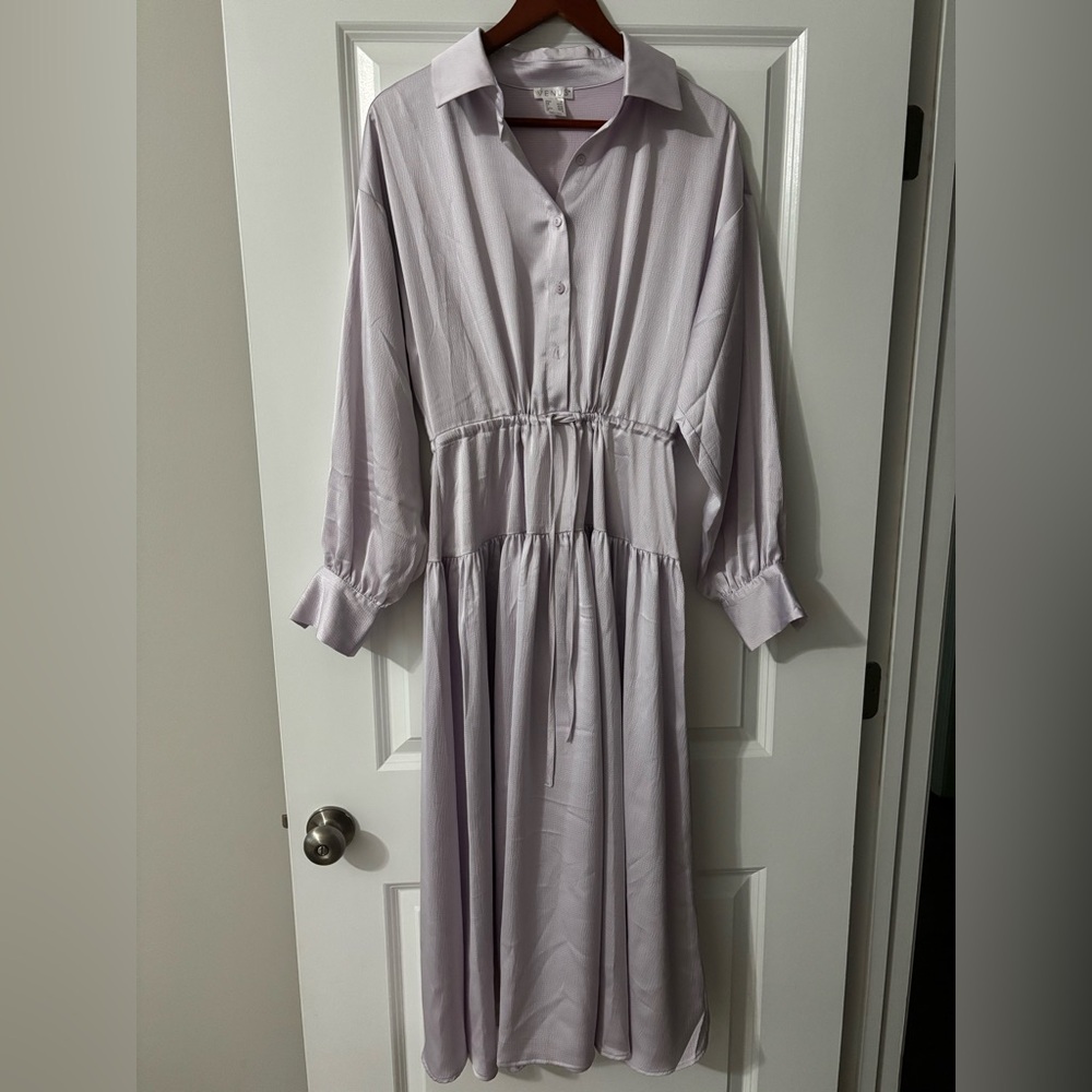 Venus medium lilac long sleeve collared dress